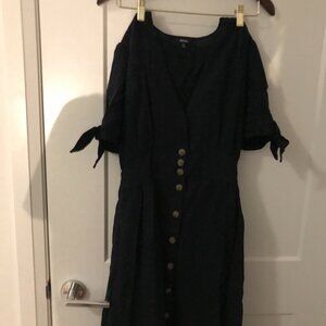 Buffalo David Bitton Mariposa Tie-Accent Sleeve Midi Dress